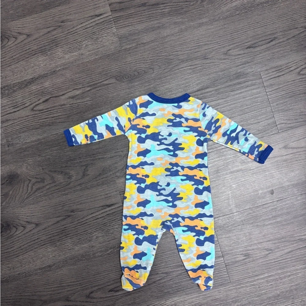 Set of three: (LtoR) 0-3mo Emporio Baby, 3mo Carhartt & 3mo Member’s Mark Onsies